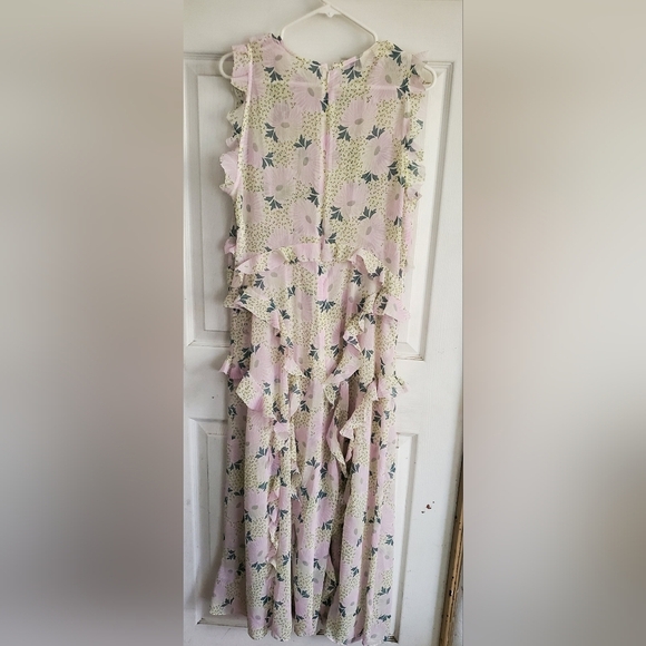 Ted Baker All Over Floral Print Sheer Material Maxi Dress, Size 5 - Picture 5 of 9